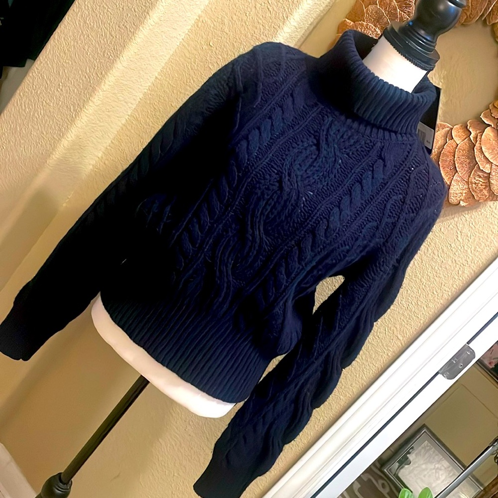 The Kooples Paris navy Blue Cable knit Sweater . NEW with Tags